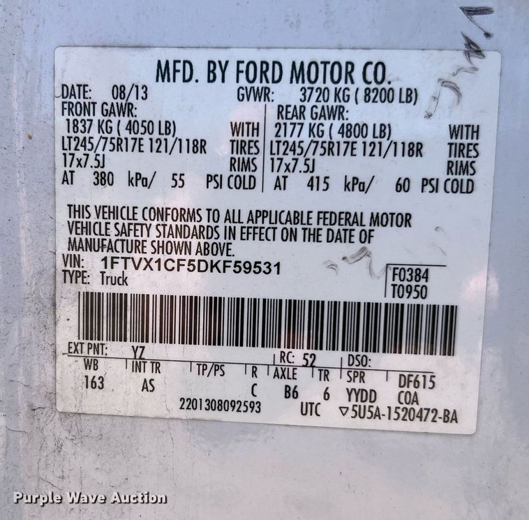 image for item DQ2327 2013 Ford F150  SuperCab pickup truck