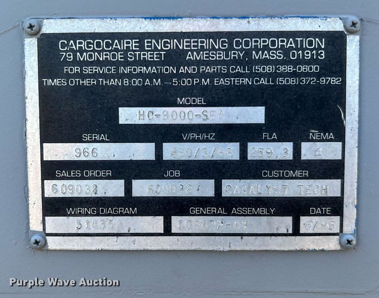 image for item DQ2330 1995 CargoCaire HC-9000-SEA  HVAC unit