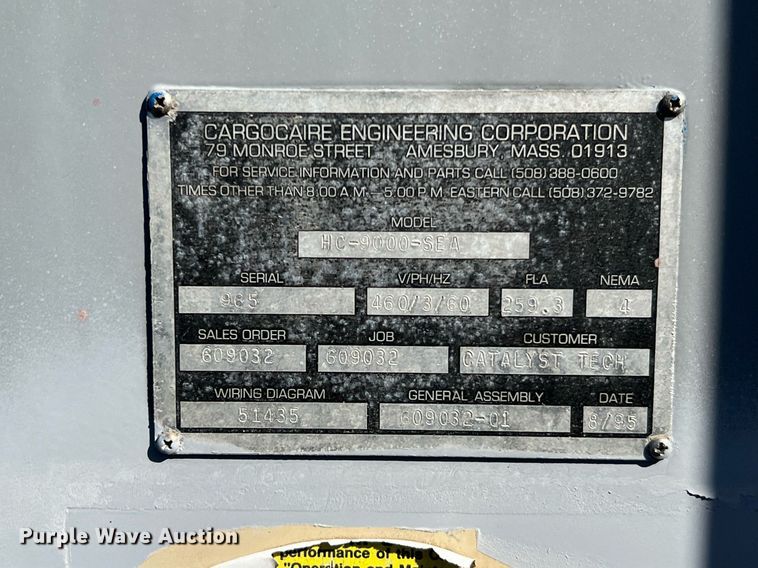 image for item DQ2331 1995 CargoCaire HC-9000-SEA  HVAC unit