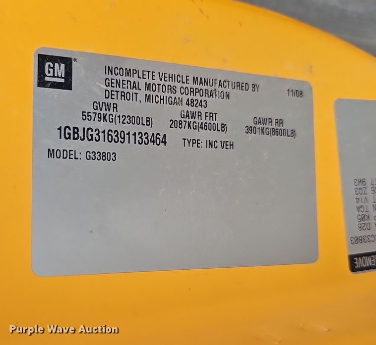 image for item DQ8550 2009 Chevrolet CG33803  school bus