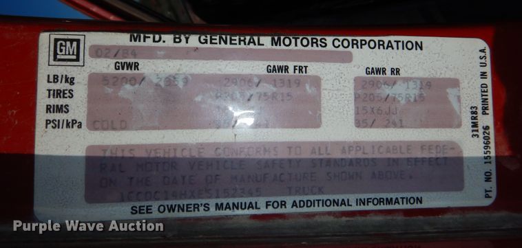 image for item DR5907 1984 Chevrolet C10  pickup truck