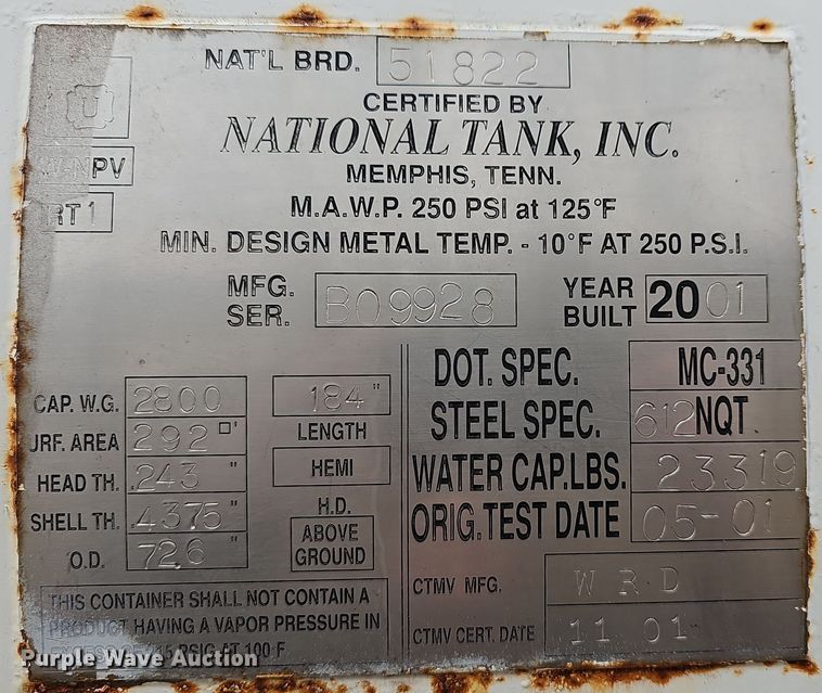 image for item DR5912 2002 Chevrolet C7500  propane delivery truck