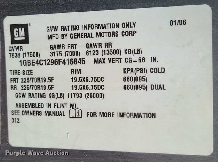 image for item DR7791 2006 Chevrolet C4500  flatbed truck