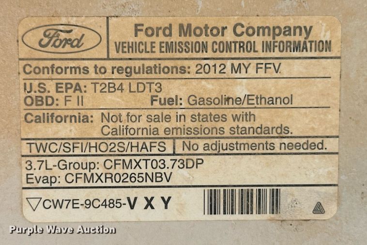 image for item EK9801 2012 Ford F150  SuperCab pickup truck