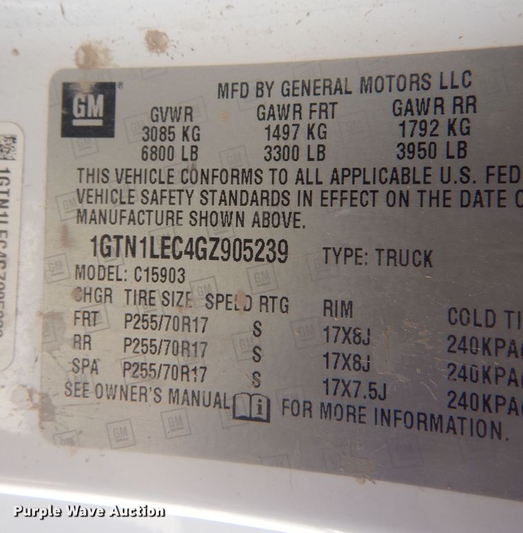 image for item GG9930 2016 GMC Sierra 1500  pickup truck