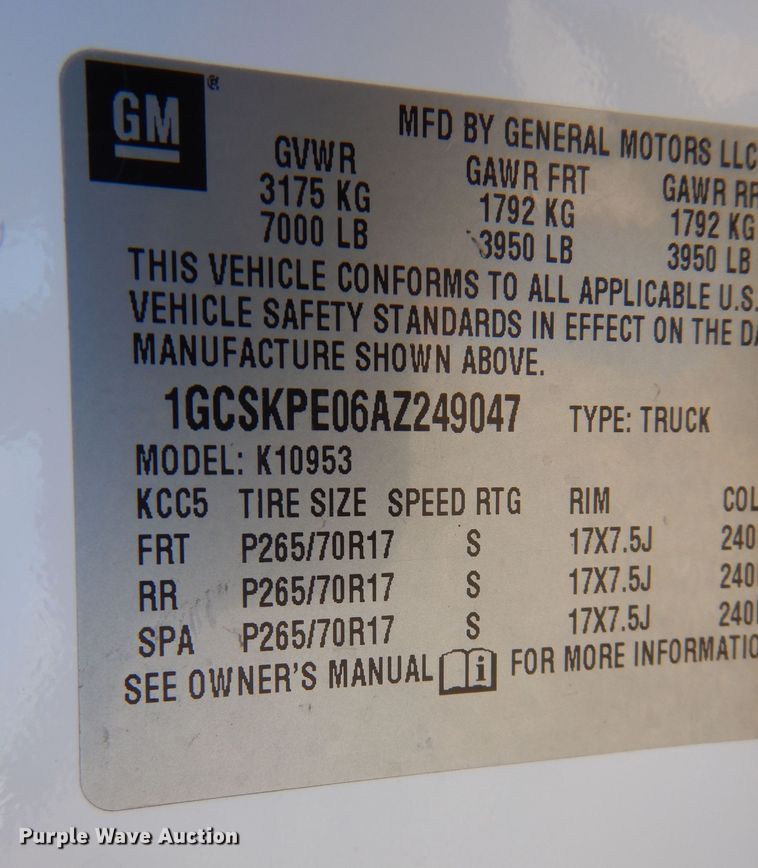 image for item GG9935 2010 Chevrolet Silverado 1500  Ext. Cab pickup truck