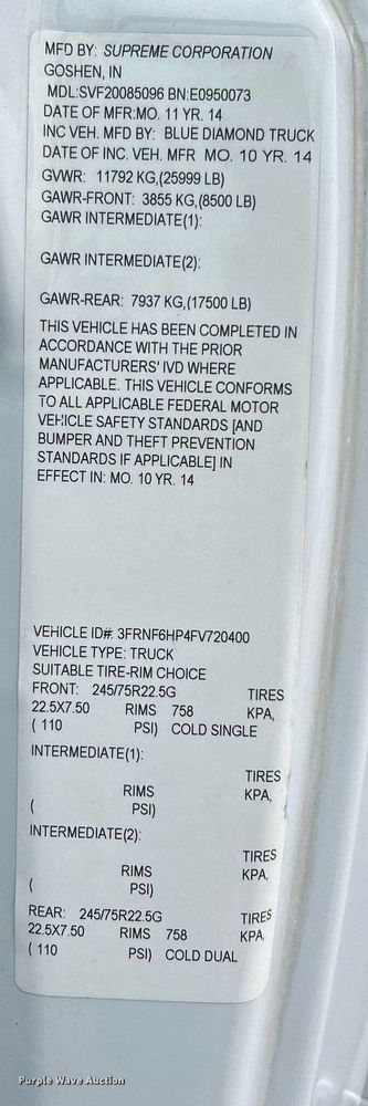 image for item KH9649 2015 Ford F650 Super Duty XLT  box truck