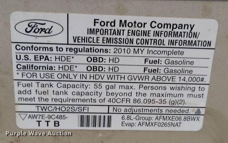 image for item KU9009 2010 Ford E450 El Dorado  shuttle bus