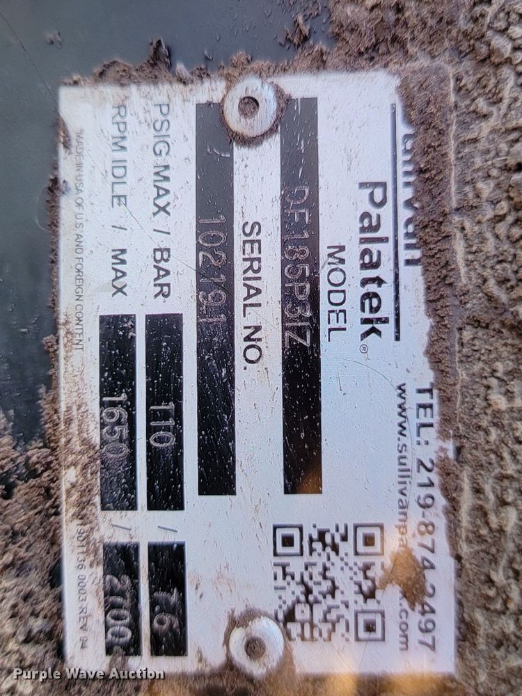 image for item KU9012 Sullivan-palatek D185  air compressor