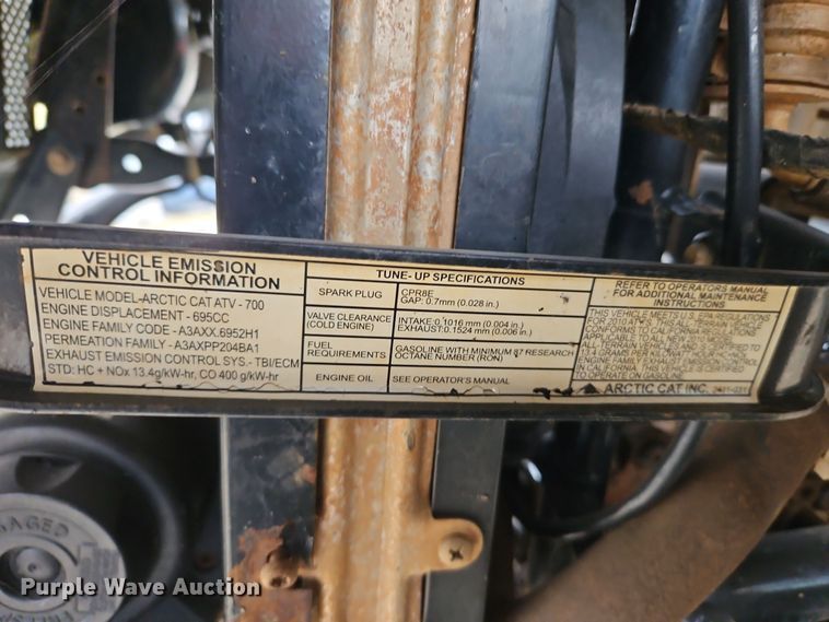 image for item LB9613 2010 Artic Cat 700 S  ATV