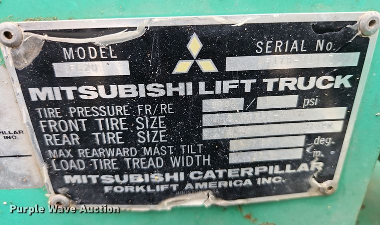 image for item LB9649 Mitsubishi FG20 forklift