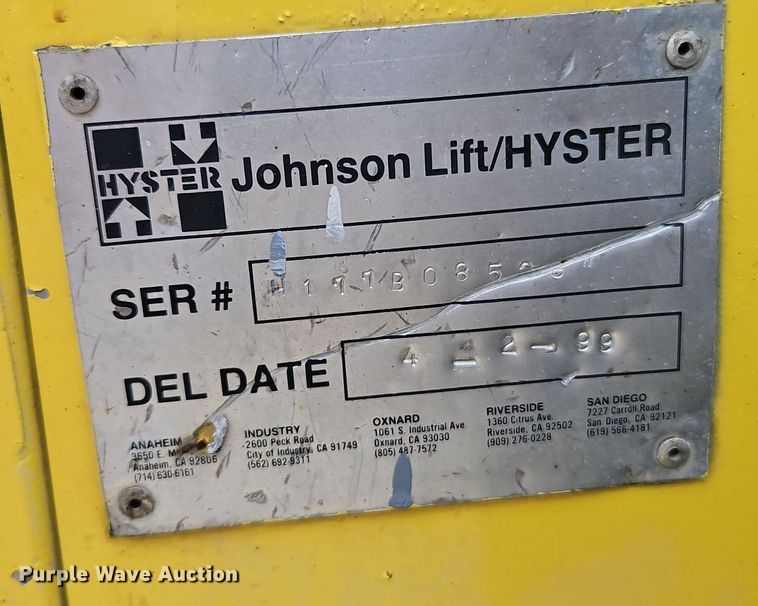 image for item LB9650 Hyster H50XM forklift