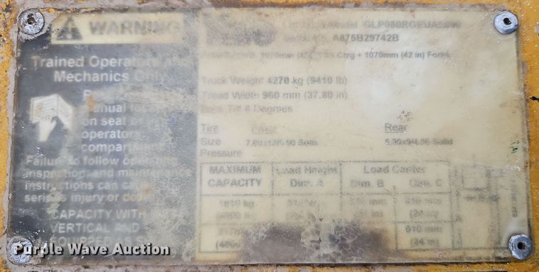 image for item LB9651 Yale GLP050R forklift