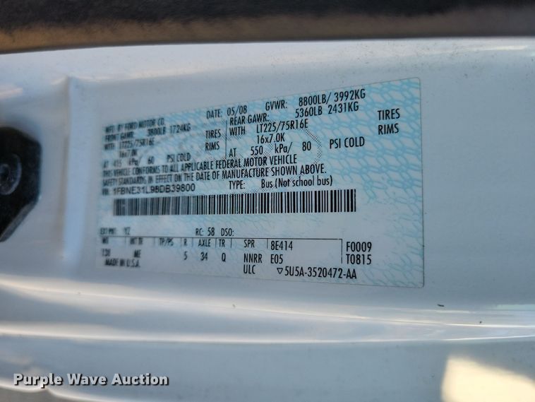 image for item LC9306 2008 Ford E350  van