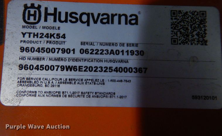 image for item LC9380 2023 Husqvarna YTH 24K54  lawn mower