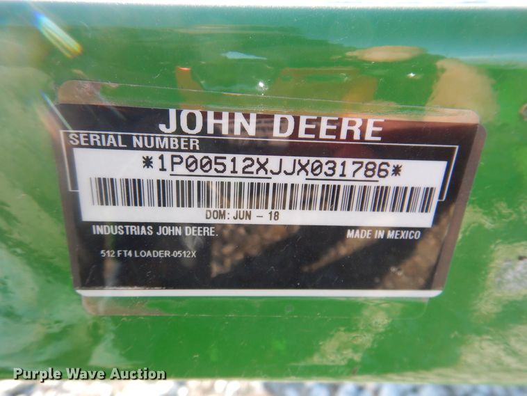 image for item LC9386 2018 John Deere 512  loader attachments