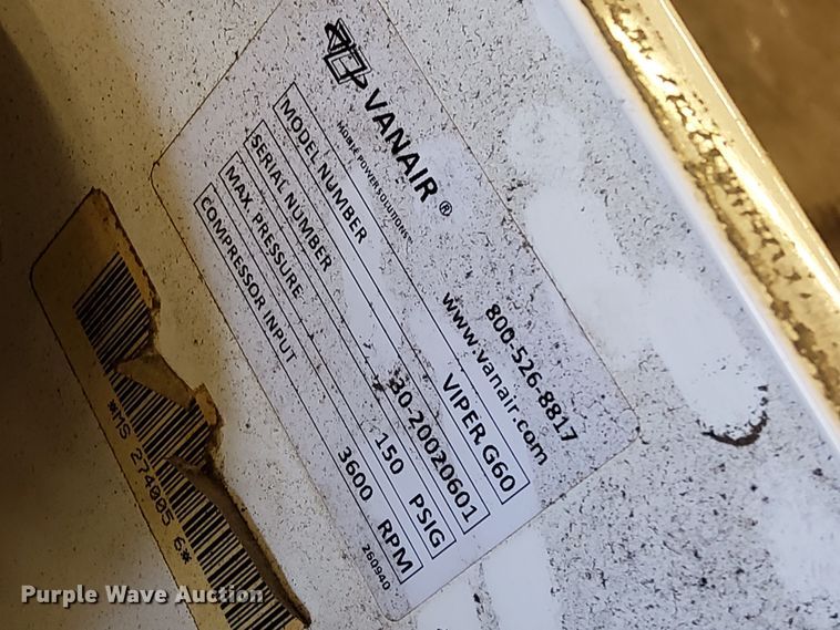 image for item LC9443 Vanair Viper G60  air compressor