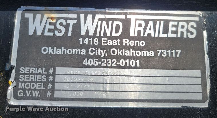 image for item LD9061 1998 West Wind Trailer  equipment trailer