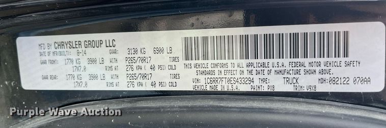 image for item LD9914 2014 Dodge Ram 1500  Quad Cab pickup truck