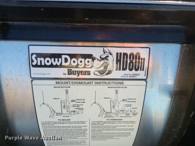 image for item LJ9384 Buyers Snow Dogg HD80  snow plow
