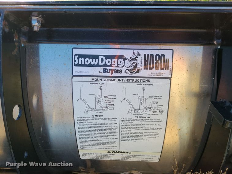 image for item LJ9386 Buyers Snow Dogg HD80  snow plow