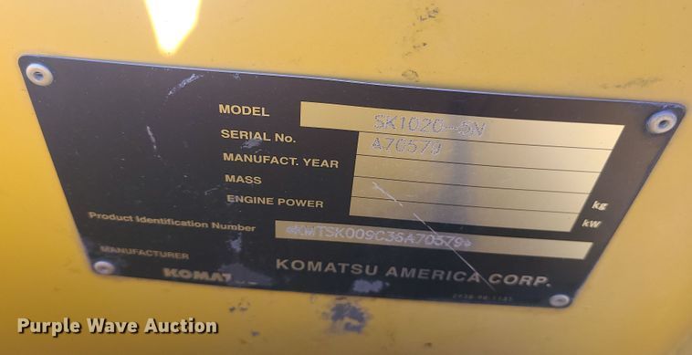 image for item LJ9406 2008 Komatsu SK1020-5N  skid steer loader