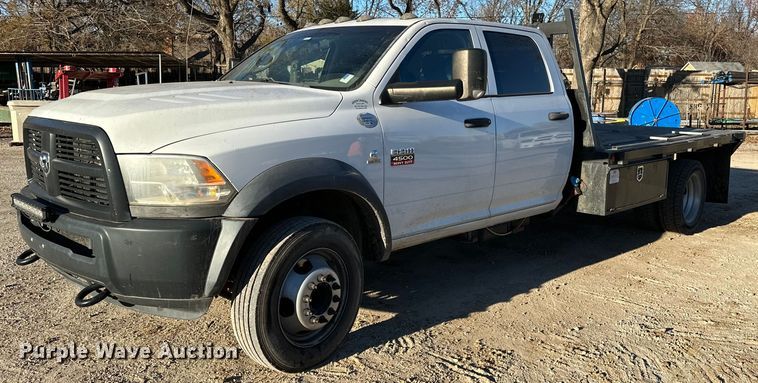 image for item LK9654 2012 Dodge Ram 4500 Crew Cab flatbed truck
