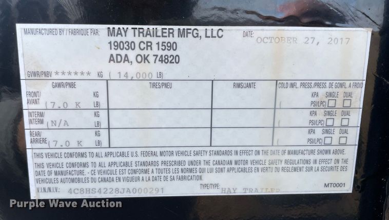 image for item LV9220 2018 May Trailer  hay bale trailer