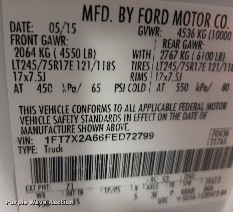 image for item LX9855 2015 Ford F250 Super Duty  SuperCab pickup truck