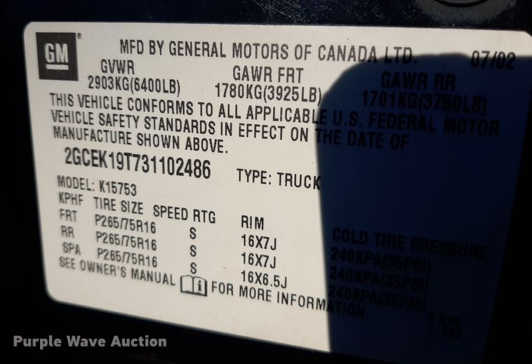 image for item LX9924 2003 Chevrolet Silverado 1500  Ext. Cab pickup truck