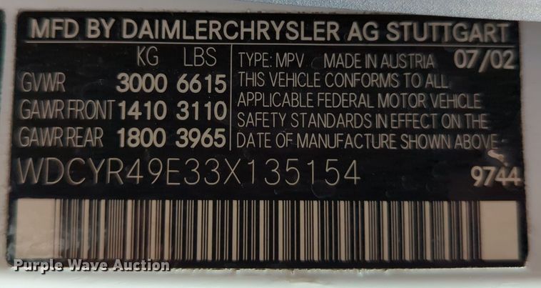 image for item LY9484 2003 Mercedes Benz G63  limousine