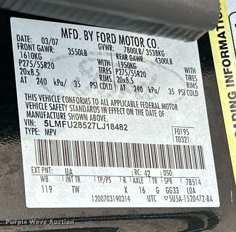 image for item NE9593 2007 Lincoln Navigator  SUV