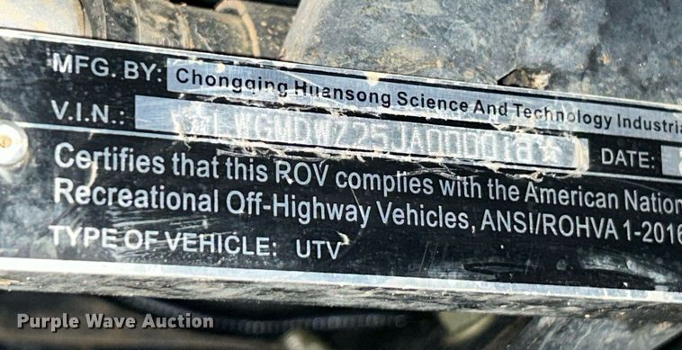 image for item NE9621 2018 Hisun Sector 750 crew  utility vehicle