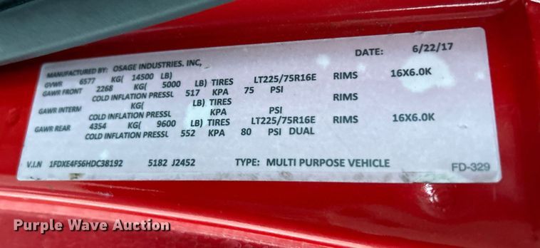 image for item NE9627 2017 Ford E450 Super Duty  van cab and chassis