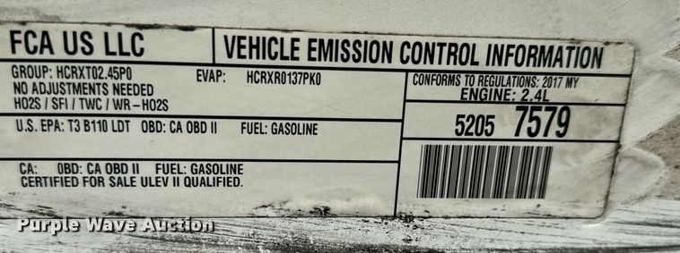 image for item NI9605 2017 Dodge Ram Promaster City  van