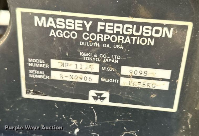 image for item NL9262 2001 Massey Ferguson 1165  MFWD tractor