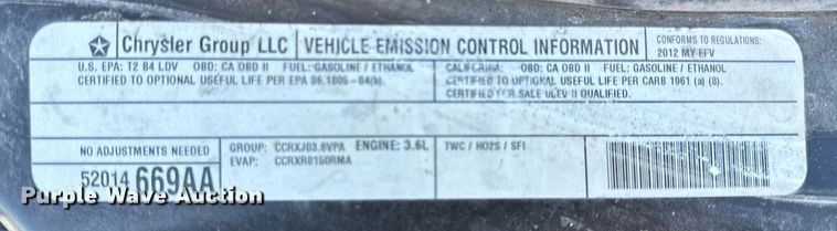 image for item NM9083 2012 Chrysler Town & Country  van