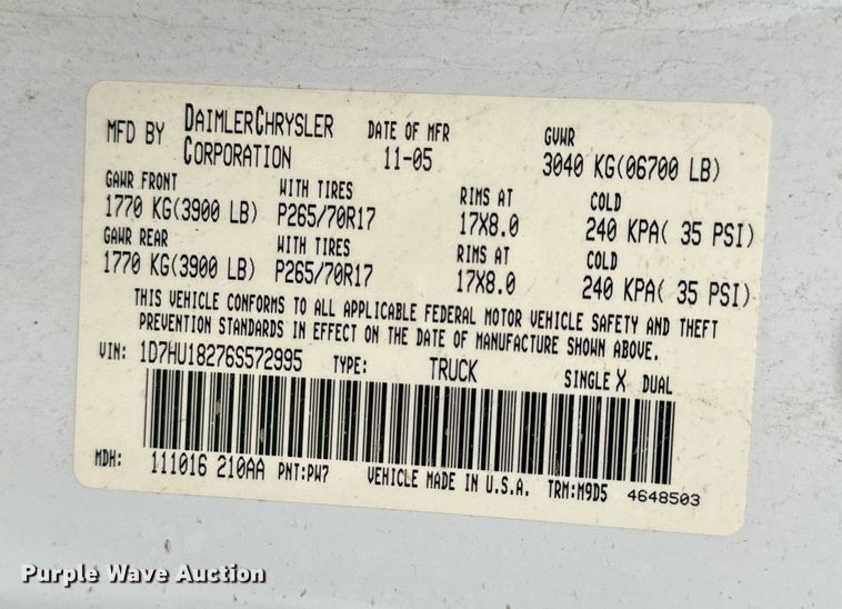 image for item NM9134 2006 Dodge Ram 1500  Quad Cab pickup truck