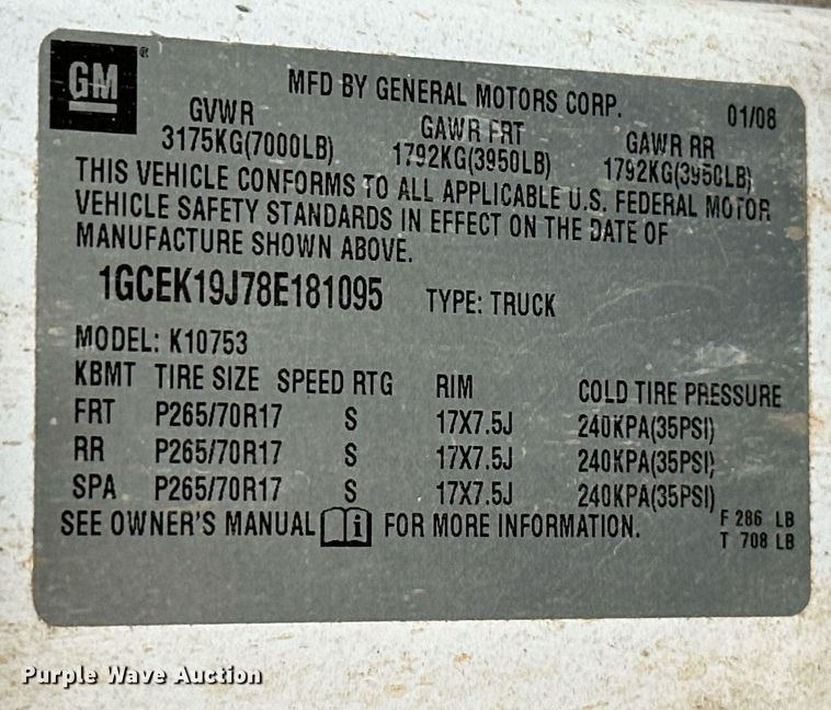 image for item NO9411 2008 Chevrolet Silverado 1500  Ext. Cab pickup truck