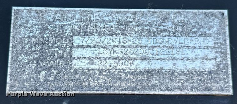 image for item NO9470 2016 Starlite TDCNDVLP-RHD  equipment trailer