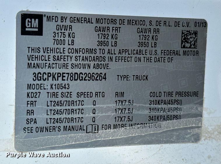 image for item NO9485 2013 Chevrolet Silverado 1500  Crew Cab pickup truck