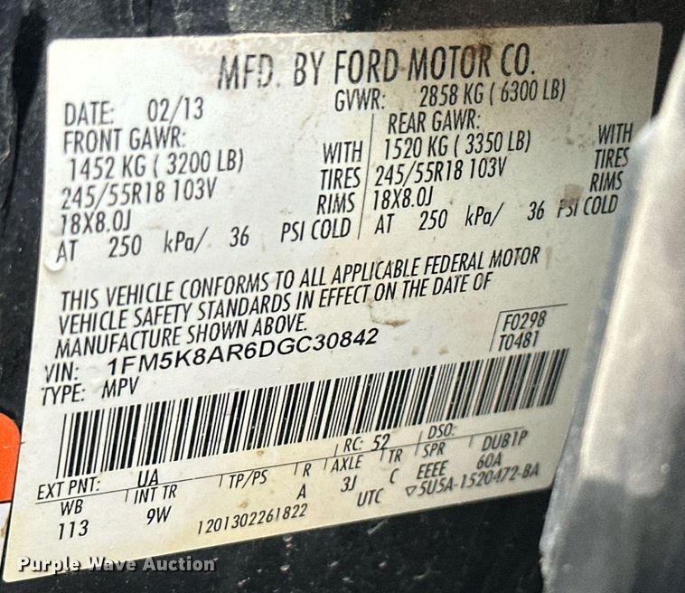 image for item NO9498 2013 Ford Explorer Police Interceptor  SUV