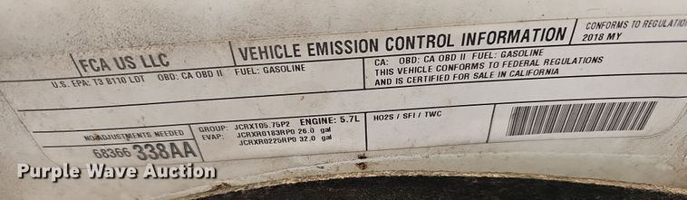 image for item NP9229 2018 Dodge Ram 1500 Crew Cab pickup truck