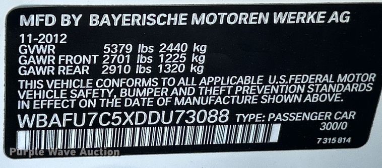 image for item NR9453 2013 BMW 535i