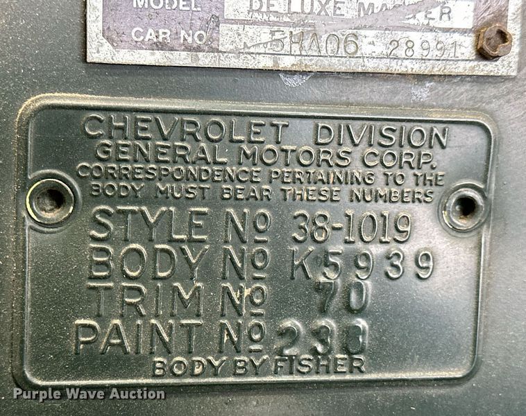 image for item NS9012 1938 Chevrolet Master Deluxe  Antique Vehicle