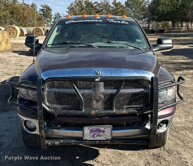 2004 Dodge Ram 3500 Quad Cab bale bed pickup truck in Stockton, KS