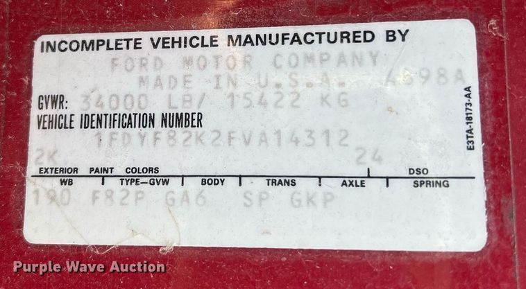 image for item OA9232 1985 Ford F750  bucket truck