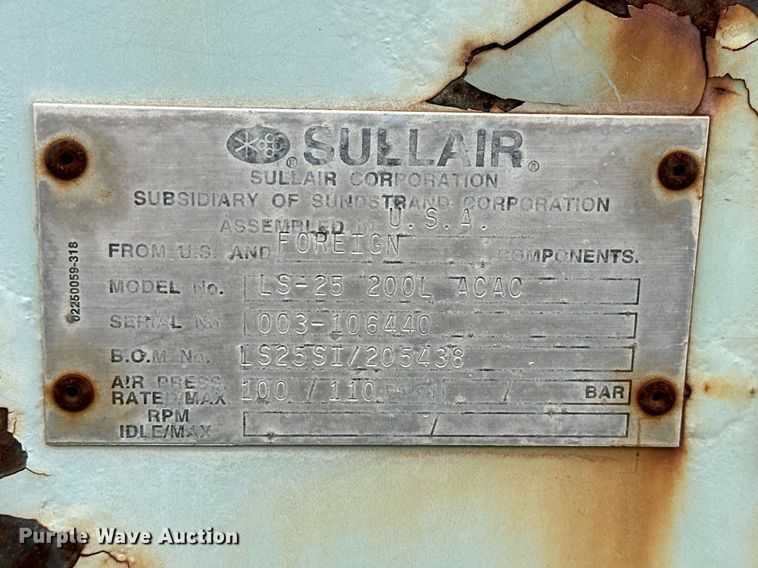 image for item OD9764 Sullair LS-25  air compressor