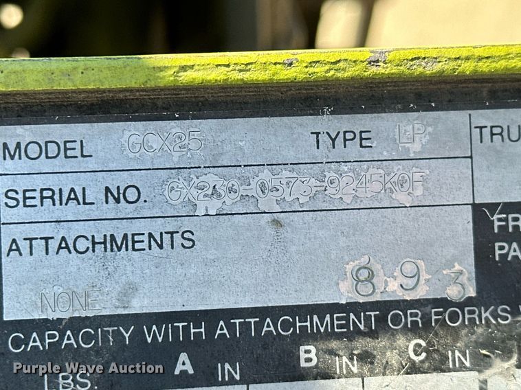image for item OD9781 Clark GCX25  forklift