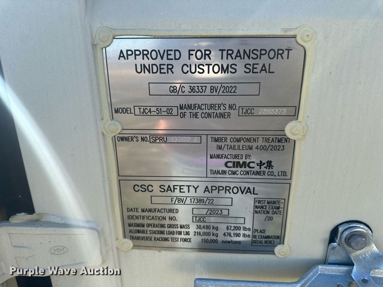 image for item OF9150 2023  40' L shipping container